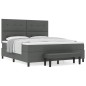 vidaXL Letto con Box Spring con Materasso e Panca Grigio Scuro 180x200 cm Tessuto vidaXL Letto con Box Spring con Materasso e Panca Grigio Scuro 180x200 cm Tessuto