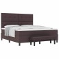 vidaXL Letto con rete a molle, materasso e panca marrone scuro 180x200 cm in tessuto vidaXL Letto con rete a molle, materasso e panca marrone scuro 180x200 cm in tessuto