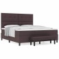 vidaXL Letto con rete a molle, materasso e panca marrone scuro 180x200 cm in tessuto vidaXL Letto con rete a molle, materasso e panca marrone scuro 180x200 cm in tessuto
