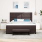 vidaXL Letto con rete a molle, materasso e panca marrone scuro 180x200 cm in tessuto vidaXL Letto con rete a molle, materasso e panca marrone scuro 180x200 cm in tessuto