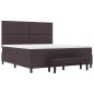 vidaXL Letto con rete a molle, materasso e panca marrone scuro 180x200 cm in tessuto vidaXL Letto con rete a molle, materasso e panca marrone scuro 180x200 cm in tessuto