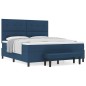 vidaXL Letto box spring con materasso e panca blu 180x200 cm tessuto vidaXL Letto box spring con materasso e panca blu 180x200 cm tessuto