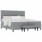 vidaXL Letto Boxspring con Materasso e Panchina Grigio Chiaro 200x200 cm Tessuto