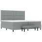 vidaXL Letto Boxspring con Materasso e Panchina Grigio Chiaro 200x200 cm Tessuto