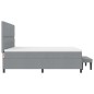 vidaXL Letto Boxspring con Materasso e Panchina Grigio Chiaro 200x200 cm Tessuto