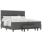 vidaXL Letto Box Spring con Materasso & Panchina Grigio Scuro 200x200 cm Tessuto vidaXL Letto Box Spring con Materasso & Panchina Grigio Scuro 200x200 cm Tessuto