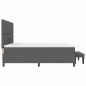 vidaXL Letto Box Spring con Materasso & Panchina Grigio Scuro 200x200 cm Tessuto vidaXL Letto Box Spring con Materasso & Panchina Grigio Scuro 200x200 cm Tessuto