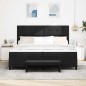 vidaXL Letto a Box Spring con Materasso e Panchina Nero 200x200 cm Tessuto