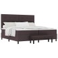 vidaXL Letto con Box Spring con Materasso e Panchina Marrone Scuro 200x200 cm Tessuto