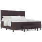 vidaXL Letto con Box Spring con Materasso e Panchina Marrone Scuro 200x200 cm Tessuto