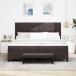 vidaXL Letto con Box Spring con Materasso e Panchina Marrone Scuro 200x200 cm Tessuto