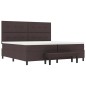 vidaXL Letto con Box Spring con Materasso e Panchina Marrone Scuro 200x200 cm Tessuto