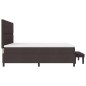 vidaXL Letto con Box Spring con Materasso e Panchina Marrone Scuro 200x200 cm Tessuto