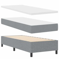 vidaXL Letto a Molle con Materasso & Panchina Grigio Chiaro 80x200 cm Tessuto