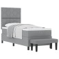 vidaXL Letto a Molle con Materasso & Panchina Grigio Chiaro 80x200 cm Tessuto vidaXL Letto a Molle con Materasso & Panchina Grigio Chiaro 80x200 cm Tessuto