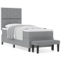 vidaXL Letto a Molle con Materasso & Panchina Grigio Chiaro 80x200 cm Tessuto vidaXL Letto a Molle con Materasso & Panchina Grigio Chiaro 80x200 cm Tessuto