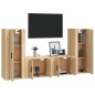 Set di Mobili Porta TV 4 pz Rovere Sonoma in Legno Multistrato Set di Mobili Porta TV 4 pz Rovere Sonoma in Legno Multistrato