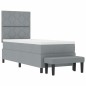vidaXL Letto a Molle con Materasso & Panchina Grigio Chiaro 80x200 cm Tessuto vidaXL Letto a Molle con Materasso & Panchina Grigio Chiaro 80x200 cm Tessuto