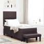 vidaXL Letto con Box Spring e Materasso Marrone Scuro 80x200 cm Tessuto