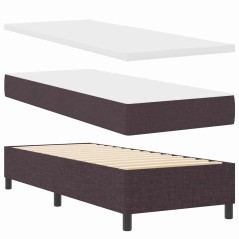 vidaXL Letto con Box Spring e Materasso Marrone Scuro 80x200 cm Tessuto