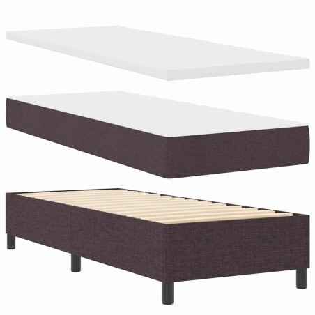 vidaXL Letto con Box Spring e Materasso Marrone Scuro 80x200 cm Tessuto