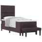 vidaXL Letto con Box Spring e Materasso Marrone Scuro 80x200 cm Tessuto