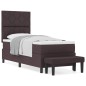 vidaXL Letto con Box Spring e Materasso Marrone Scuro 80x200 cm Tessuto