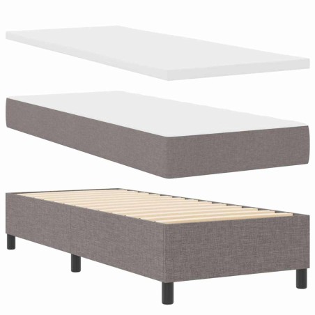 vidaXL Letto con Box Spring con Materasso e Panchina Taupe 80x200 cm Tessuto