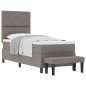 vidaXL Letto con Box Spring con Materasso e Panchina Taupe 80x200 cm Tessuto