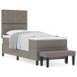 vidaXL Letto con Box Spring con Materasso e Panchina Taupe 80x200 cm Tessuto