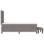 vidaXL Letto con Box Spring con Materasso e Panchina Taupe 80x200 cm Tessuto