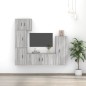 Set di Mobili Porta TV 5 pz Grigio Sonoma in Legno Multistrato Set di Mobili Porta TV 5 pz Grigio Sonoma in Legno Multistrato