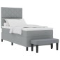 vidaXL Letto Box Spring con Materasso e Panchina Grigio Chiaro 90x190 cm in Tessuto