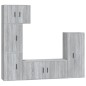 Set di Mobili Porta TV 5 pz Grigio Sonoma in Legno Multistrato Set di Mobili Porta TV 5 pz Grigio Sonoma in Legno Multistrato