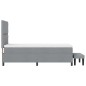 vidaXL Letto Box Spring con Materasso e Panchina Grigio Chiaro 90x190 cm in Tessuto