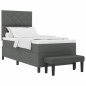 vidaXL Letto a Molle con Materasso e Panca Grigio Scuro 90x190 cm Tessuto vidaXL Letto a Molle con Materasso e Panca Grigio Scuro 90x190 cm Tessuto