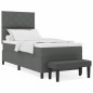 vidaXL Letto a Molle con Materasso e Panca Grigio Scuro 90x190 cm Tessuto vidaXL Letto a Molle con Materasso e Panca Grigio Scuro 90x190 cm Tessuto