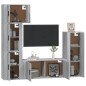 Set di Mobili Porta TV 5 pz Grigio Sonoma in Legno Multistrato Set di Mobili Porta TV 5 pz Grigio Sonoma in Legno Multistrato