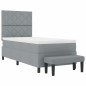 vidaXL Letto con Box Spring e Materasso & Panchina Grigio Chiaro 90x200 cm Tessuto