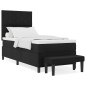 vidaXL Letto con Box Spring e Materasso & Panchetta Nera 90x200 cm Tessuto