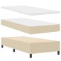 vidaXL Letto con Box Spring e Materasso & Panchina Crema 90x200 cm Tessuto vidaXL Letto con Box Spring e Materasso & Panchina Crema 90x200 cm Tessuto