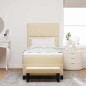vidaXL Letto con Box Spring e Materasso & Panchina Crema 90x200 cm Tessuto vidaXL Letto con Box Spring e Materasso & Panchina Crema 90x200 cm Tessuto