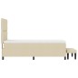 vidaXL Letto con Box Spring e Materasso & Panchina Crema 90x200 cm Tessuto vidaXL Letto con Box Spring e Materasso & Panchina Crema 90x200 cm Tessuto