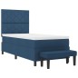 vidaXL Letto box spring e materasso e panca blu 90x200 cm in tessuto