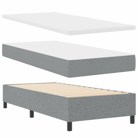 vidaXL Letto con Rete a Molla con Materasso & Panchina Grigio Chiaro 100x200 cm Tessuto