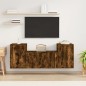 Set Mobili Porta TV 3 pz Rovere Fumo in Legno Multistrato Set Mobili Porta TV 3 pz Rovere Fumo in Legno Multistrato