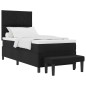 vidaXL Letto a box spring con materasso e panca nera 100x200 cm tessuto vidaXL Letto a box spring con materasso e panca nera 100x200 cm tessuto