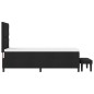 vidaXL Letto a box spring con materasso e panca nera 100x200 cm tessuto vidaXL Letto a box spring con materasso e panca nera 100x200 cm tessuto
