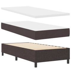 vidaXL Letto con Box Spring e Panchina Marrone Scuro 100x200 cm in Tessuto