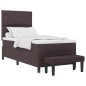 vidaXL Letto con Box Spring e Panchina Marrone Scuro 100x200 cm in Tessuto vidaXL Letto con Box Spring e Panchina Marrone Scuro 100x200 cm in Tessuto
